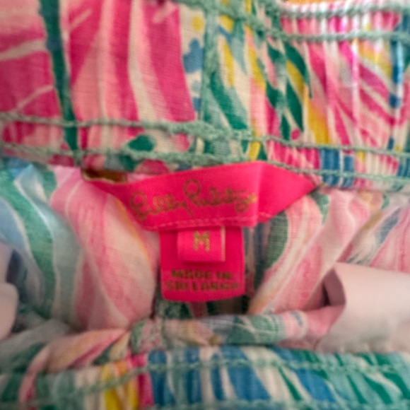 Lilly Pulitzer Pink and Blue Leaf Print Pants - Picture 4 of 5